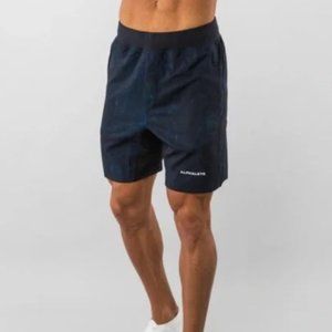 Alphalete Mens Infinity Tech Shorts Blue Static 7" S